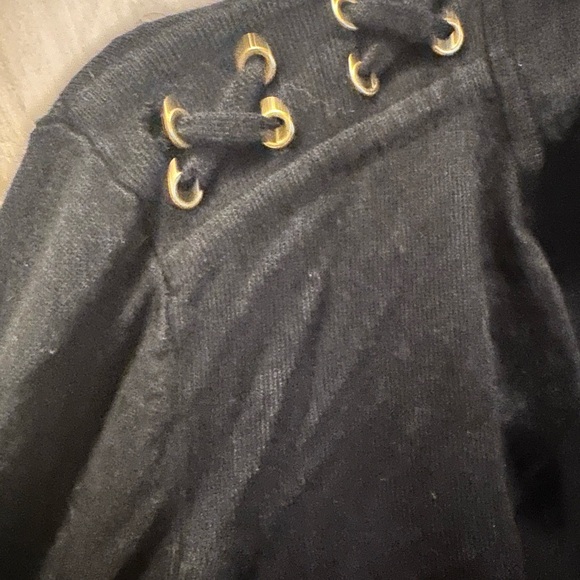 Cache Black cropped open cardigan sweater Small - Picture 5 of 5